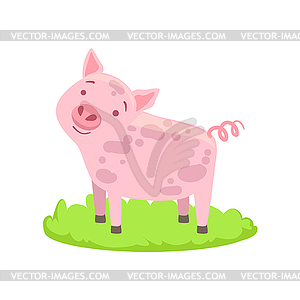 Pig Farm Animal Cartoon Farm Related Element On - vector image