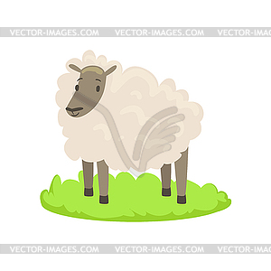 Sheep Farm Animal Cartoon Farm Related Element On - vector clip art