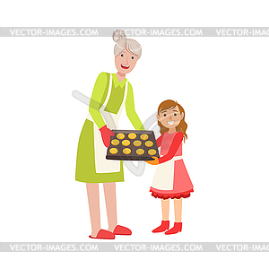 grandmother and granddaughter clipart