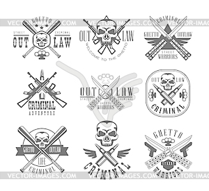 Street Outlaw Criminal Club Black And White Sign - vector clip art