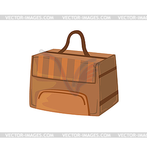Brown Square Box Like Handbag Item of Baggage Bag - vector clip art