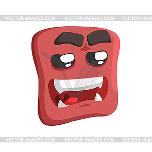 Brown Sweet Talking Emoji Cartoon Square Funny - vector image