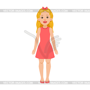 White Young Woman Standing, Part Of Growing Stages - vector image