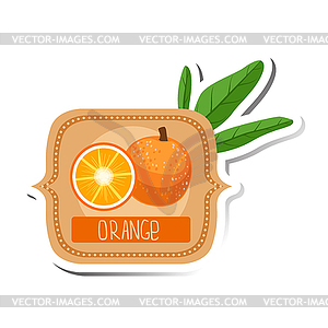 Orange Bright Color Jam Label Sticker Template In - vector image