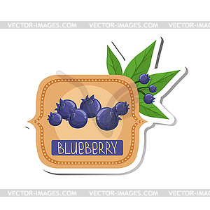 Blueberry Bright Color Jam Label Sticker Template I - vector image