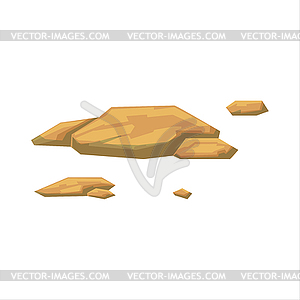 Small Flat Yellow Rocks Natural Landscape Design - vector image