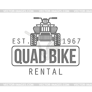 Quad Bike Hire Label Design Black And White Templat - vector image