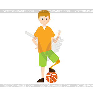 Physically Handicapped Person Living Full Happy Lif - vector image