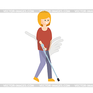 Physically Handicapped Person Living Full Happy Lif - vector clipart