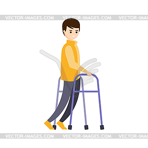 Physically Handicapped Person Living Full Happy Lif - vector clipart