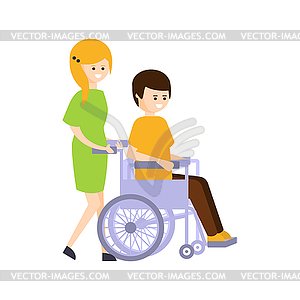 Physically Handicapped Person Living Full Happy Lif - royalty-free vector image