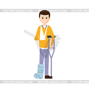 Physically Handicapped Person Living Full Happy Lif - vector clip art