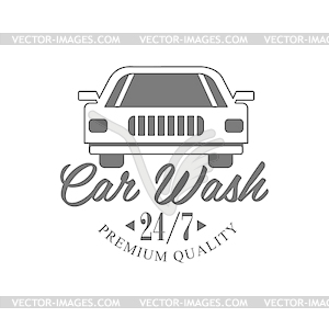 Premium Quality Round Clock Carwash Service Black - vector clipart