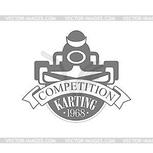 Karting Club Competition Black And White Logo Desig - vector image