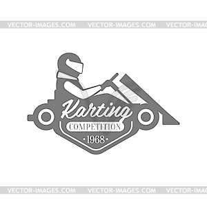 Картинг-клуб Event Promo Black And White Logo Desig - стоковый векторный клипарт