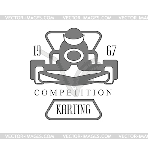 Karting Club Racing Competition Black And White Log - vector clip art