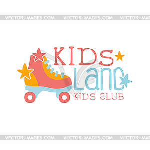 Roller-Skating Kids Land Playground And - vector clipart