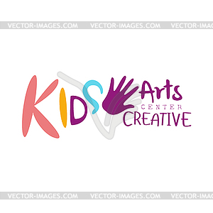 Kids Creative Class Template Promotional Logo With - vector clip art