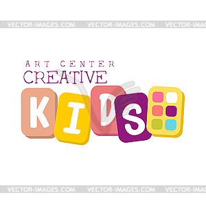 Kids Creative Class Template Promotional Logo With - vector image