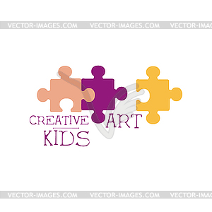 Kids Creative Class Template Promotional Logo With - vector clipart