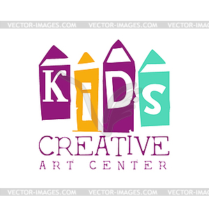 Kids Creative Class Template Promotional Logo With - vector image