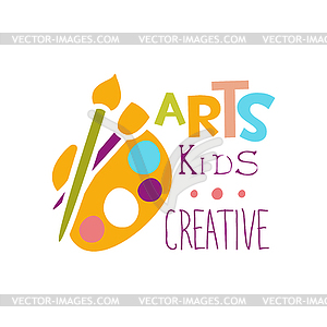 Kids Creative Class Template Promotional Logo With - stock vector clipart