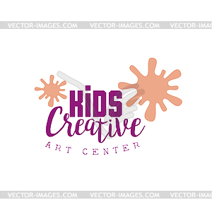 Kids Creative Class Template Promotional Logo With - vector clip art