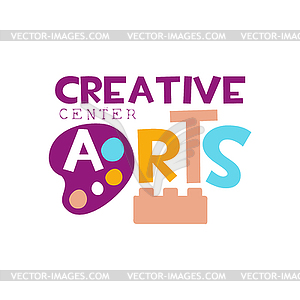 Kids Creative Class Template Promotional Logo With - vector image