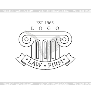 Law Firm And Lawyer Office Black And White Logo - vector clip art