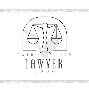 Law Firm And Lawyer Office Black And White Logo - vector image