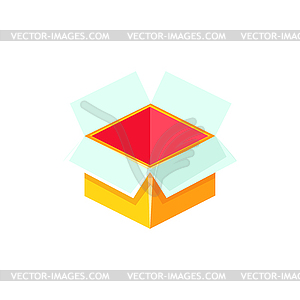 Yellow Empty Gift Box Without Present, Decorative - color vector clipart