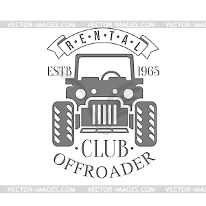 Offroader Off-Road Extreme Club And Rental Black An - royalty-free vector clipart