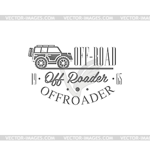 Off-Road Vehicles Extreme Club And Rental Black - vector image