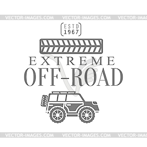 Off-Road Extreme Club And Rental Black And White - vector clipart