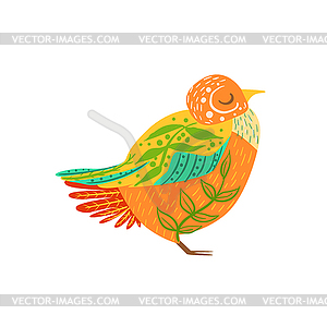 Partridge Relaxed Cartoon Wild Animal With Closed - vector clip art
