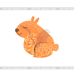 Hamster Relaxed Cartoon Wild Animal With Closed Eye - vector clip art