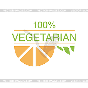 Vegan Natural Food Green Logo Design Template With - vector clipart