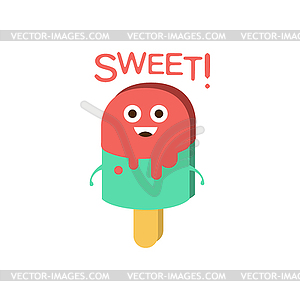 Sweet And Ice-Cream, Word And Corresponding , - vector clipart