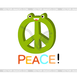 Peace Word And Corresponding , Cartoon Character - vector image