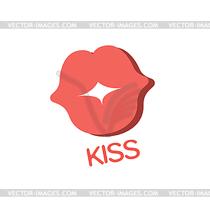 Liss And Lip Imprint, Word And Corresponding , - vector EPS clipart