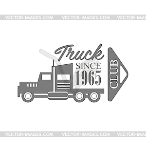 Heavy Trucks Company Club Logo Black And White - vector image