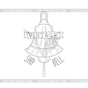 Ships Bell Vintage Sea And Nautical Symbol Sketch - vector image