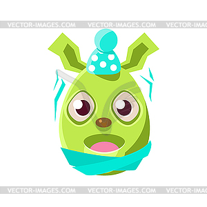 Easter Egg Shaped Green Easter Bunny Schievering - vector image