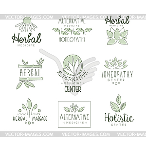 Alternative Medicine Center With Oriental Herbal - vector clipart