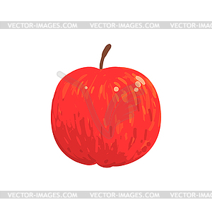 Red Apple Funky Fresh Fruit Cartoon - stock vector clipart