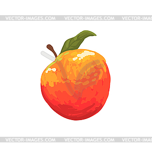 Red Garden Apple Funky Fresh Fruit Cartoon - vector image