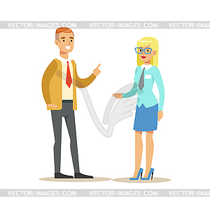 Bank Employee Consulting Client. Bank Service, - vector image