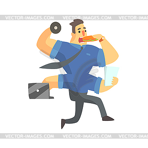 Businessman Top Manager In Short Sleeve Shirt With - vector clip art