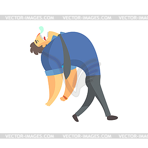 Sleepy And Exhausted Businessman Top Manager In - vector image