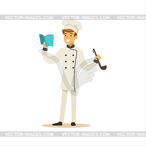 Man Professional Cooking Chef Working In - vector image